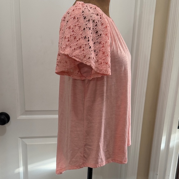Old Navy BOHO Pink Lace Sleeve Blouse Lightweight and Soft - Picture 6 of 9